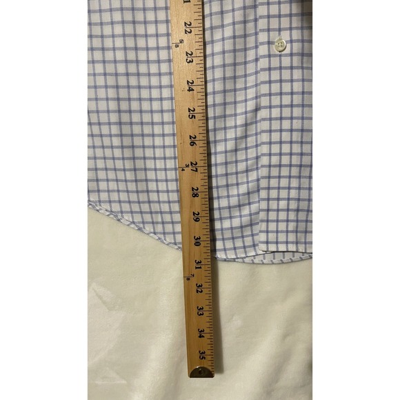 Brooks Brothers Men's 346 Dress Shirt Checkered Long Sleeve Size 14 1/2-32 Stain - Picture 4 of 11